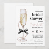 Invitation de Pearls et Prosecco (Devant / Derrière)