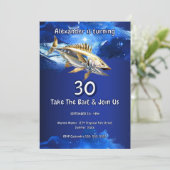 Invitation de pêche 30e anniversaire homme thème o (Debout devant)