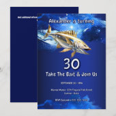 Invitation de pêche 30e anniversaire homme thème o (Devant / Derrière)