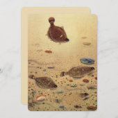 Invitation de pêche aux plattes vintage (Devant / Derrière)