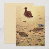 Invitation de pêche aux plattes vintage (Devant / Derrière)