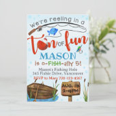 Invitation de pêche Garçon fête d'anniversaire Inv (Debout devant)