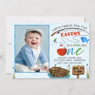 Invitation de pêche Garçon fête d'anniversaire Inv
