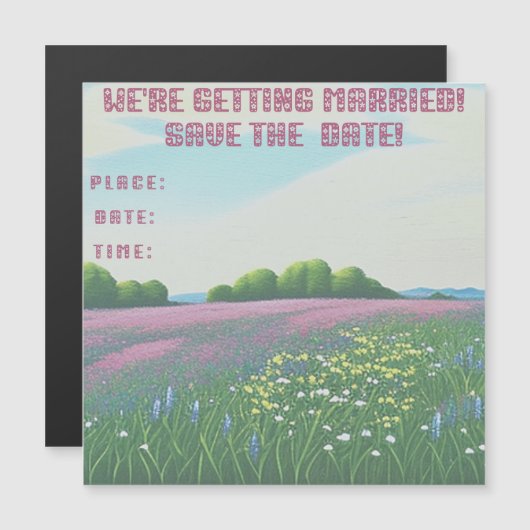 Invitation de peinture Mariage fleur sauvage (Devant / Derrière)