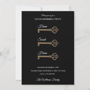 Invitation de pendaison de crémaillère à clé squel