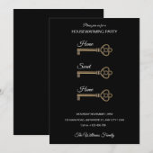 Invitation de pendaison de crémaillère à clé squel (Devant / Derrière)