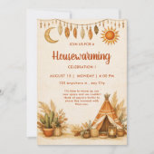 Invitation de pendaison de crémaillère Boho Chic (Devant)