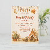 Invitation de pendaison de crémaillère Boho Chic (Debout devant)