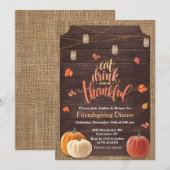 Invitation de pendaison de crémaillère de citrouil (Devant / Derrière)