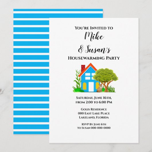 Invitation de pendaison de crémaillère de style dé (Devant / Derrière)
