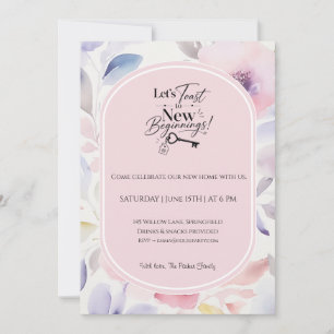 Invitation de pendaison de crémaillère florale pas