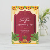 Invitation de pendaison de crémaillère indienne té (Debout devant)