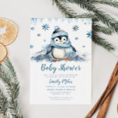 Invitation de Penguin Baby shower d'hiver
