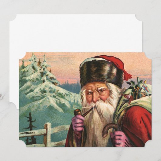 Invitation de Père Noël alpine (Devant / Derrière)