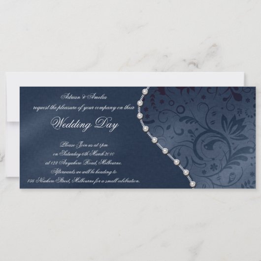 Invitation de perle de mariage (Dos)
