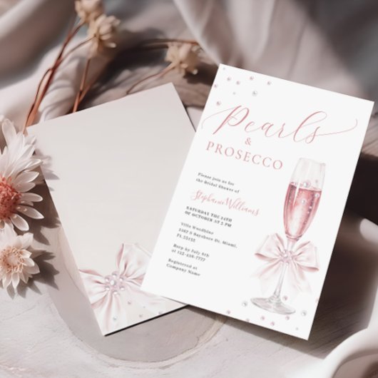 Invitation de perles et de poursuites pour douche 