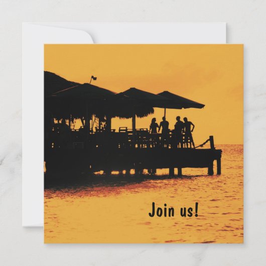 invitation de personnes heureuses au coucher du so (Devant)