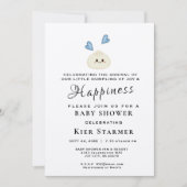 Invitation de petit Baby shower bleu Dumpling (Devant)