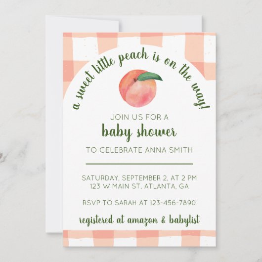 Invitation de petit Baby shower doux (Devant)