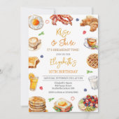 Invitation de petit-déjeuner brunch anniversaire (Devant)