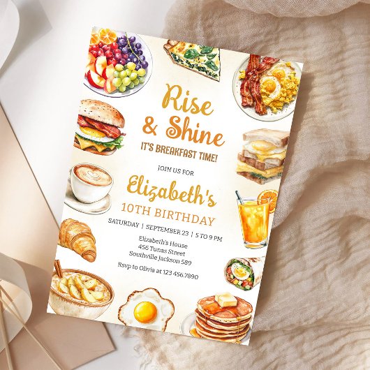 Invitation de petit-déjeuner brunch Rise & Shine p