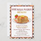 Invitation de petit-déjeuner Crêpes et Pyjamas (Devant)