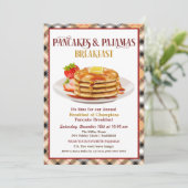 Invitation de petit-déjeuner Crêpes et Pyjamas (Debout devant)