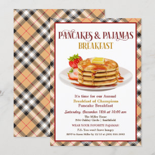 Invitation de petit-déjeuner Crêpes et Pyjamas