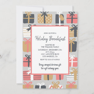 Invitation de petit-déjeuner de Noël Cadeaux migno