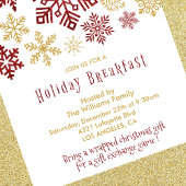 Invitation de petit-déjeuner de Noël Élégants floc