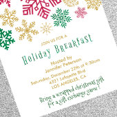 Invitation de petit-déjeuner de Noël Flocons de ne