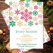 Invitation de petit-déjeuner de Noël Flocons de ne