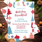 Invitation de petit-déjeuner de Noël Mignonne Rose