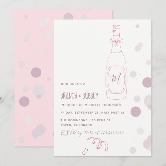 Invitation de petit-déjeuner et de mariage avec de (Devant / Derrière)