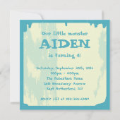 Invitation de petit monstre - BLUE (Dos)