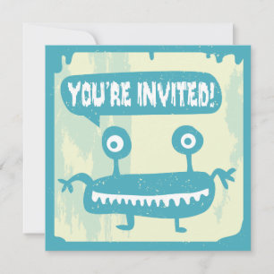 Invitation de petit monstre - BLUE