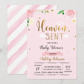 Invitation de petite fille envoyée par le ciel (Devant / Derrière)