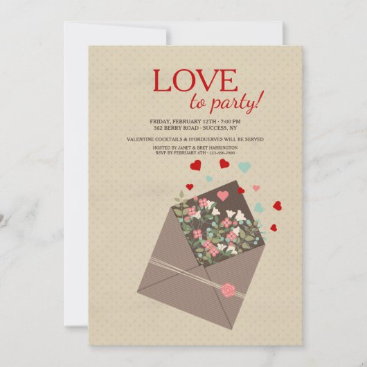 Invitation de petits bouquets de Valentine (Devant)