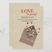 Invitation de petits bouquets de Valentine (Devant / Derrière)