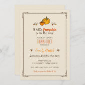 Invitation de petits Citrouilles Baby showers (Devant / Derrière)
