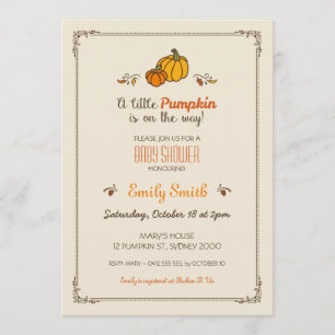 Invitation de petits Citrouilles Baby showers