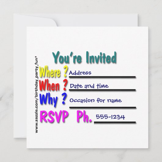 Invitation de petits garçons (Dos)