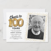 Invitation de photo d'anniversaire 100 ans Classic (Devant)