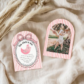 Invitation de photo d'anniversaire avec rayures de