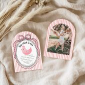 Invitation de photo d'anniversaire avec rayures de