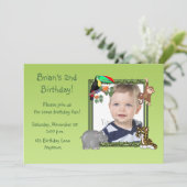 Invitation de photo d'anniversaire d'animaux de (Debout devant)