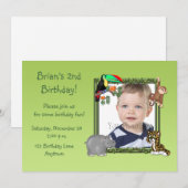 Invitation de photo d'anniversaire d'animaux de (Devant / Derrière)