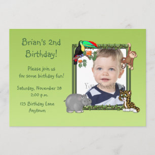 Invitation de photo d'anniversaire d'animaux de