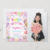 Invitation de photo d'anniversaire de bonbons modi (Devant)