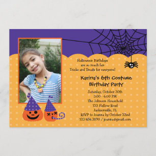 Invitation de photo d'anniversaire de Halloween